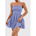 thumbnail image 4 of Vestido PRETTYGARDEN para mujer, verano 2025, sin tirantes, azul claro, 4 of 7