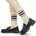 thumbnail image 4 of YooGuoGuo Striped Crew Socks Women - Retro Novelty Socks - Stretchy Casual Athletic Cotton Sock Size 5-11, 4 of 6