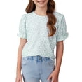 thumbnail image 1 of LIJCC Chemise Boho à Manches Bouffantes pour Filles, Haut de Mode pour Filles, T-shirt à Col Rond Ample à Manches Courtes, 1 of 9