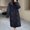 Black, variant on Drovellove Plus Size Women's Cotton-Padded Long Coat with Loose Fit and Long Sleeves | Quilted Frock Jacket for Autumn Winter Casual Style, Versatile Outerwear for Hiking, Travel