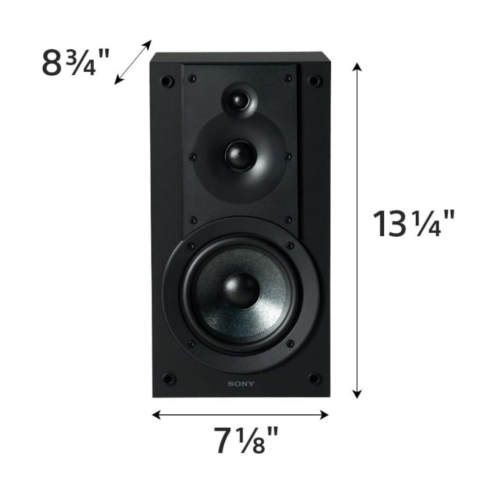 Sony 3-Way 3-Driver Hi-Res Audio Bookshelf Speakers (Pair) with 3-Way Floorstanding Single Speaker System (Pair) Bundle