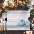 thumbnail image 6 of Blue Pumpkin Placemats Set of 1 Thanksgiving Fall Heat Insulated Linen Place Mats, Washable Stain-Proof Table Mats for Dining Tables Holiday Decor 13x19inch, 6 of 9