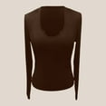 thumbnail image 7 of Womens Fall Tops Crew Neck Knitted Spicy Style Slim Fit Basic Plus Size Womens Clothing,Coffee,L, 7 of 7