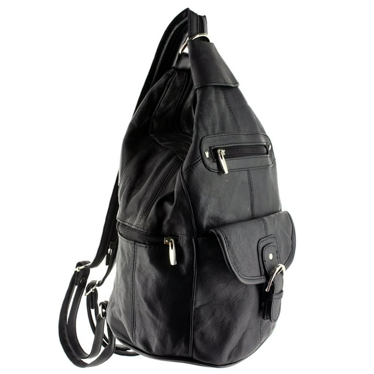 convertible backpack in black & white cowhide leather Personalised Black+White for Work, School and College Bring western character to your look with the womens Cowhide Whitness western backpack from STS Ranchwear TR160-9110A Trinity Ranch Hair-On Cowhide
