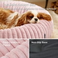 thumbnail image 6 of Donut Medium Dog Bed - Washable Faux Fur with Corduroy Fleece & Anti Slip Bottom, Round Pet Bed with Removable Cover, Blush Pink, 30x30x8 inches, 6 of 12