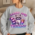 thumbnail image 2 of WEAIXIMIUNG Womens Sweatshirt Zip Up Pattern Funny Bohemian Cute Stay Garbage Oversized Hoodless Hoodie, 2 of 4