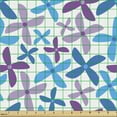 thumbnail image 2 of Ambesonne Floral Fabric by the Yard Upholstery, Abstract Simple Blossoms, 5 Yards, Blue Violet, 2 of 5