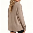 thumbnail image 5 of Admvng Women Waffle Knit Button Down Shirt Jacket, Lapel Pocket Long Sleeve Loose Casual Shacket, 5 of 8