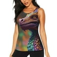 thumbnail image 1 of Balery Rainbow Scales Fantasy Dragon Camiseta sin mangas estampada ligera para mujer, tops de entrenamiento sin mangas, camisetas de yoga transpirables de secado rápido.-Small, 1 of 7