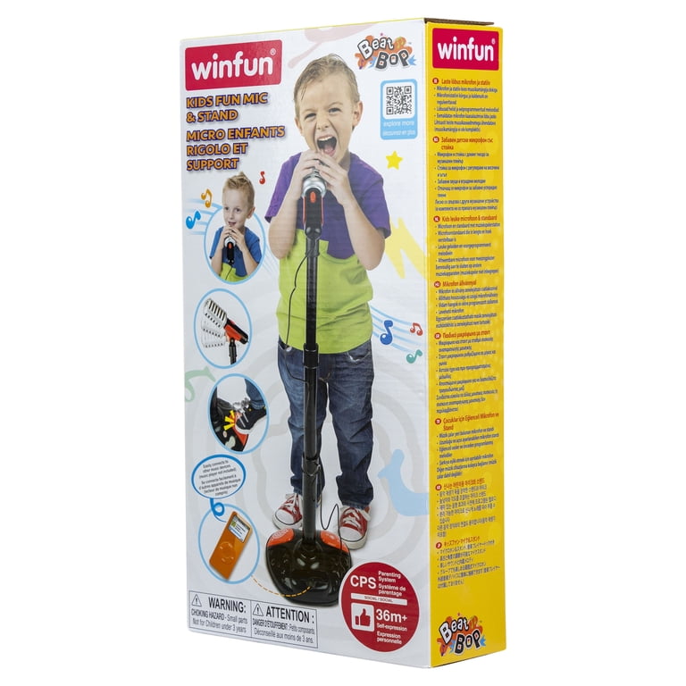Winfun Kids Fun Microphone and Stand, Black and Red photo 8