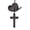 Black wooden and black hat without bronze cross, variant on Generic Car Pendant Black Wooden Crucifix Cross with Black Cowboy Hat, Rearview Mirror Interior Decorative Accessories