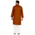 thumbnail image 4 of Atasi Indian Mens 2 Piece Kurta Pajama Set Henley NeckÂ&nbsp;Casual Long Kurta, 4 of 7