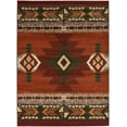 thumbnail image 2 of Rust,Green, Ivory and Multi Modern Contemporary Cabin Area Rug, 2 of 4