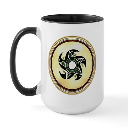 

CafePress - MIMBRES SPINNING BUGS BOWL DESIGN Large Mug - 15 oz Ceramic Large Mug