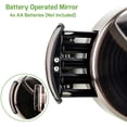 thumbnail image 3 of OVENTE 7.5" Lighted Wall Mount Makeup Mirror, 1X & 10X Magnifier, Spinning Double Sided Round LED w/ Dimmer Switch, Extend, Retractable & Folding Arm, Battery USB Powered Antique Brass MLW75AB1X10X, 3 of 11
