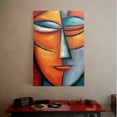 thumbnail image 5 of 1pc Abstract Face - Inspired Colorful Canvas Wall Art, Framed Decor room hanging Wall Picture Decor for Home Gifts, living room, bathroom, bedroom, kitchen wall art decor canvas wall art, 5 of 6