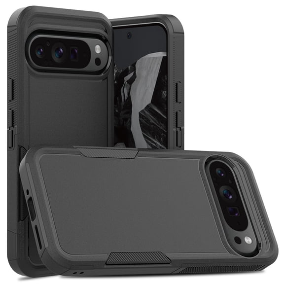Dteck Case for Google Pixel 9 Pro XL,Military Grade Protection Silicone PC Case Shockproof Back Cover for Google Pixel 9 Pro XL,Black