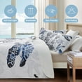 thumbnail image 5 of Coastal Bedding California King Size Coastal Quilt with 2 Shams, Nautical Beach Comforter Sets Ocean Bedspreads Blue Seaturtle Coverlet Summer Bedding, 106''x118'', 5 of 12