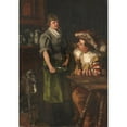 thumbnail image 2 of Wilhelm Trübner 11x14 Gold Ornate Wood Frame and Double Matted Museum Art Print Titled - Coloring Compatriot with Serving Girl (Approx. 1876-1878), 2 of 4