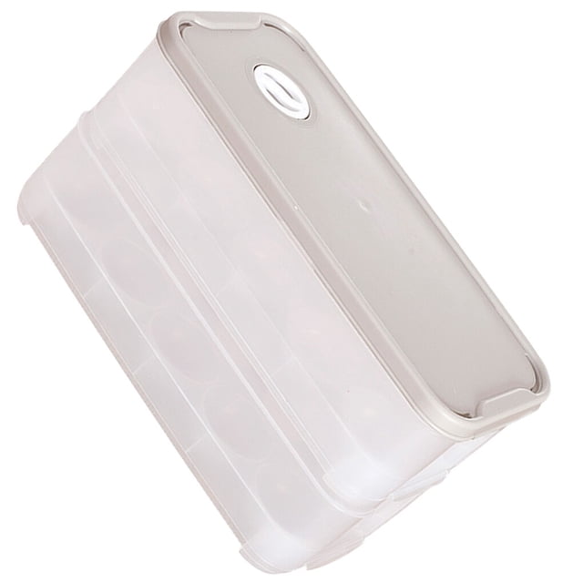facefd Egg Storage Box 20 Grids Egg Storage Container Double Layer Plastic Egg Holder Egg Tray Container with Lid khaki Type2