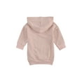 thumbnail image 4 of Seyurigaoka Seyurigaoka Little Girl’s Long Sleeve Sweater Dress, Solid Color Hooded Pullover Skirt, Winter Warm Top for Children, 4 of 6