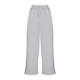 thumbnail image 4 of REORIAFEE Flared Sweatpants for Women Drawstring Solid Print Palazzo Pants Capri High Waisted Casual Pants Lightweight Baggy Stretchy Trousers 2024 Trending Fashion Clothing, 4 of 5