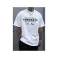 thumbnail image 1 of Camiseta de manga corta de algodón MBDMBD para hombre, con gráfico Brooklyn New York. Camiseta informal de corte regular y suave con estampado llamativo en blanco y negro. Cuello redondo lavable a máq, 1 of 6