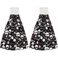 thumbnail image 2 of 1 Pcs Hanging Towels, Dish Towels Skull Pink Elements Absorbent Hand Towels with Hanging Loop Washcloth for Bathroom Kitchen, 2 of 7