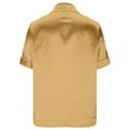 thumbnail image 5 of Alun Short Sleeve Shirts for Women Trendy Button down Collared Work Tops Dressy Business Casual Loose Fit Stain Blouse Pure Color Lightweight Breathable for Daily Wear Yellow XL, 5 of 5