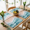 thumbnail image 5 of Teal Green Ocean Waves Placemats Set of 6 Beach Ombre Place Mats Table Mats Kitchen Dining Home Outdoor Party Table Decoration, 5 of 9