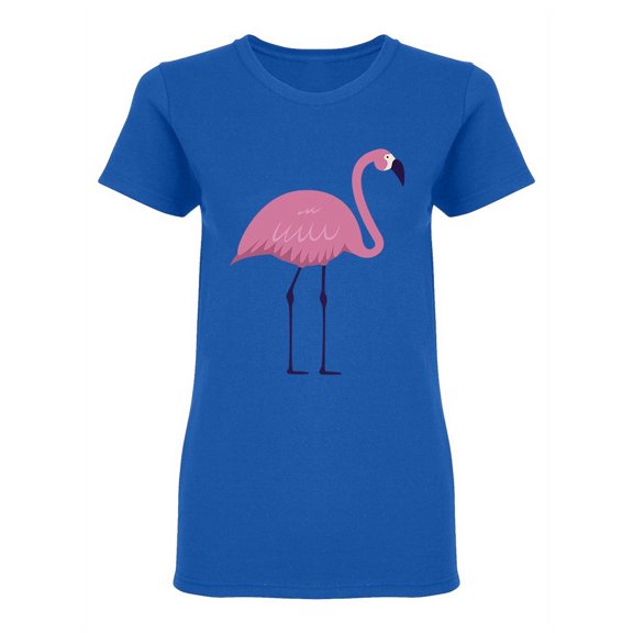 Cartoon Pink Flamingo Graphic Shaped T-Shirt Women -Image by Shutterstock, Female XX-Large