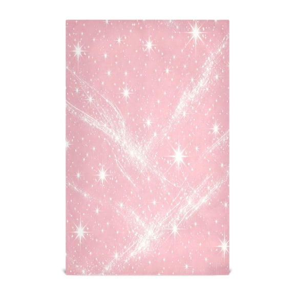 1 Pack Printed Kitchen Dish Towels Soft and Absorbent Dish Cloths Washing Drying Dishes Pink Flashing Pattern