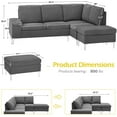 thumbnail image 4 of YODOLLA 85.5" Sectional Sofa with Armrest Storage, Right Facing Convertible Couch for Living Room, Gray, 4 of 7