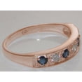 thumbnail image 4 of LBG 18k Rose Gold Natural Diamond & Sapphire Womens Eternity Ring - 7.5 (0.16 cttw, H-I Color, I2-I3 Clarity), 4 of 5