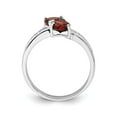 thumbnail image 3 of Sterling Silver Double Heart Red Garnet 1.00 Carat (Ctw) Promise Ring for Women, 3 of 4