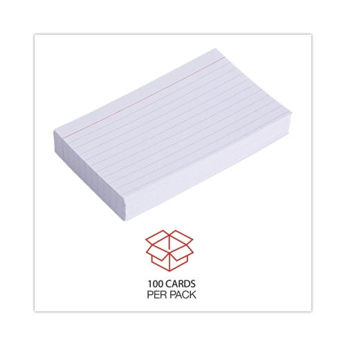 Ruled Index Cards, 3 X 5, White, 100/pack | Bundle of 10 Packs