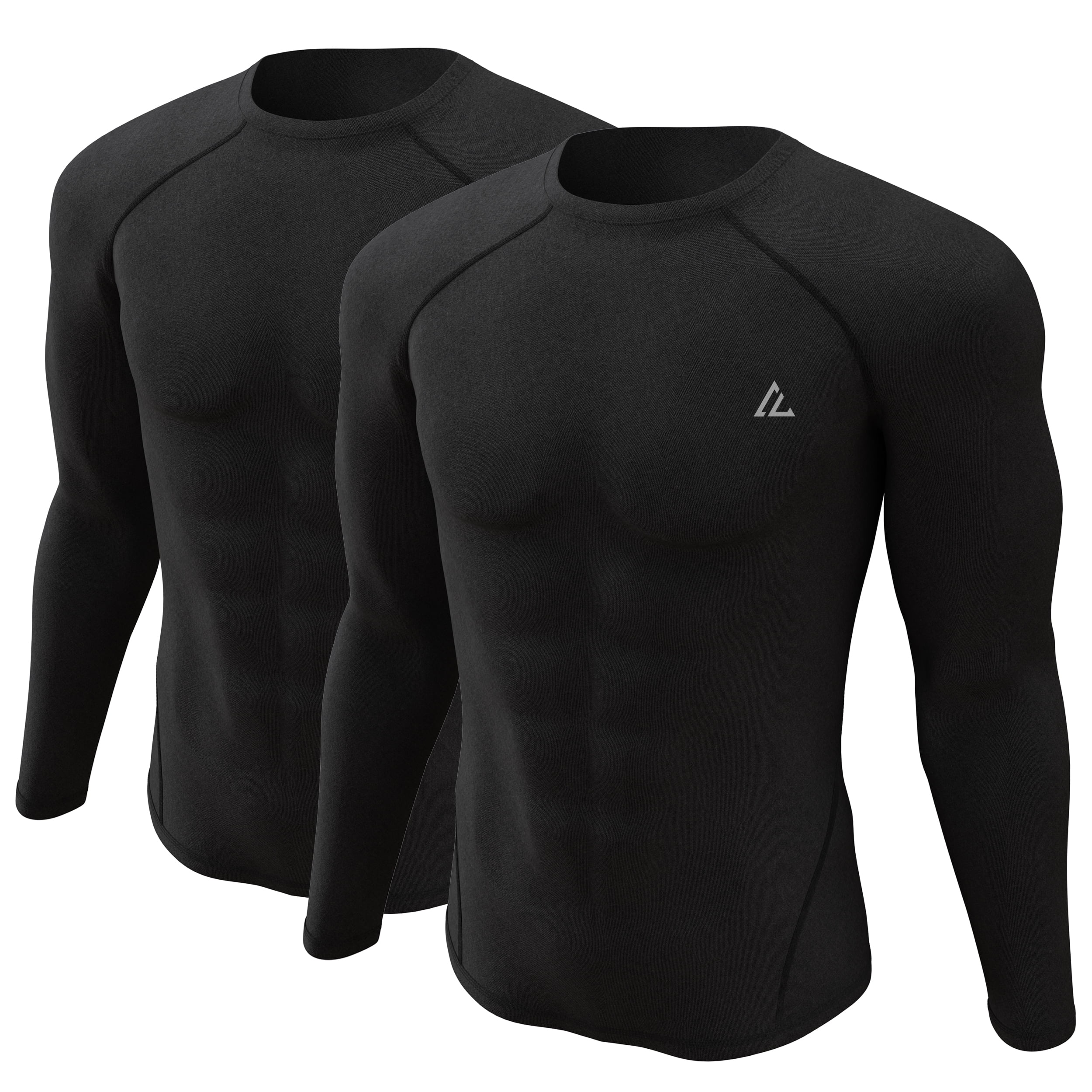 Wrangler Men's 2XL Black Thermal Base Layer Top, Stretch Long