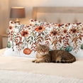 thumbnail image 3 of Orange Teal Fall Outdoor Waterproof Pillow Covers, Weeping Botanical Pumpkins Thanksgiving Decorative Rectangle Throw Pillowcase Sofa Cushion Sham for Patio/Couch/Chair, 20"x12" 2 Pack, 3 of 8
