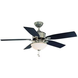 Hampton Bay Santa Cruz 52 In Brushed Nickel With Black Accents Ceiling Fan