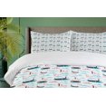 thumbnail image 4 of Ambesonne Italy Duvet Cover Sets, Repeated Gondolas from Venice, 2-Queen, Off White and Multicolor, 4 of 7