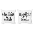 thumbnail image 1 of Ambesonne Saying Throw Pillow Cover 2 Pack, Monochrome Travel Typography, 20", White Black, 1 of 2