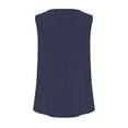 thumbnail image 6 of Htigea Summer Tank Tops for Women Loose Fit Pleated Square Neck Sleeveless Tops Curved Flowy Navy,2XL, 6 of 6