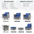 thumbnail image 2 of XIZZI 8 Pieces Outdoor Patio Furniture Set with Swivel Rocking Chairs and Square Fire Pit,All Weather PE Rattan Wicker Patio Sectional Sofa Conversation Set for Garden,Blue, 2 of 14