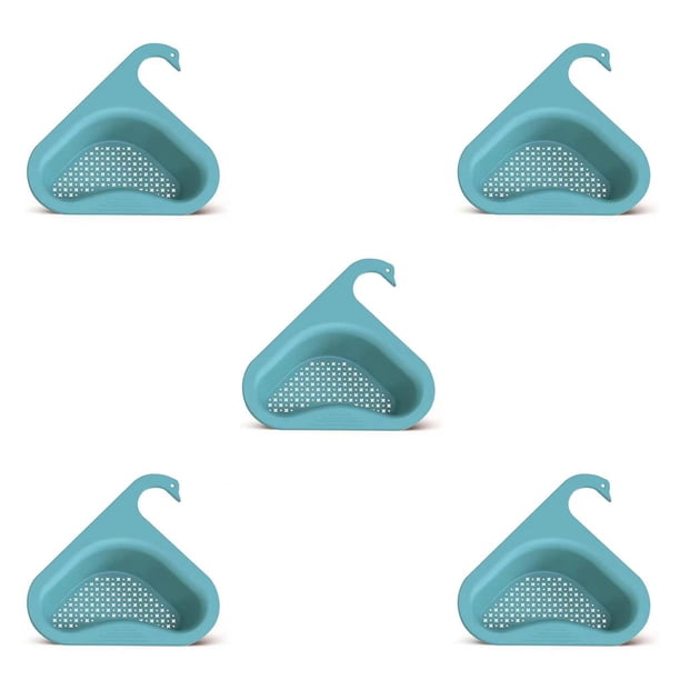 Toystoory Fregadero de cocina Escurridor Organizador Grifo Titular Colador Verduras Comida Basura Drenaje Estante Organización Cielo Azul Cielo azul 5piezas