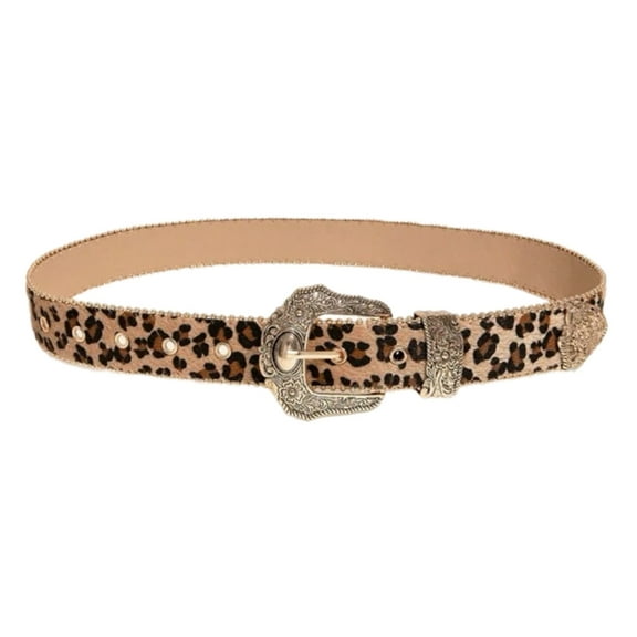 Retro Waist Belt Chain for Dress Stage Dancing for Women Girls Leopard Print