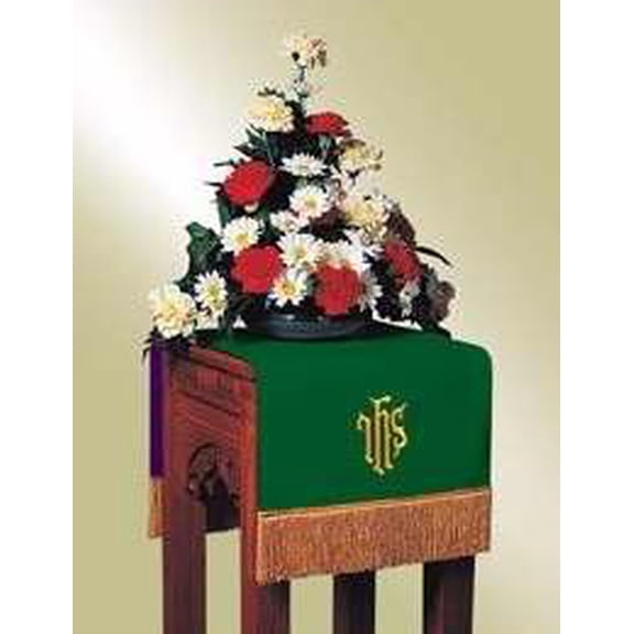 Christian Brands 12686MR Reversible Flower Stand Cover - Hunter Green/Purple