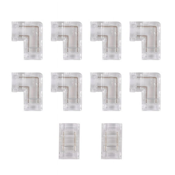 8mm COB Connector 8Pc L-Shaped/Corner Connector,2Pc Gapless Connectors for COB LED Strip Lights,NOT for 10mm Tape Lights