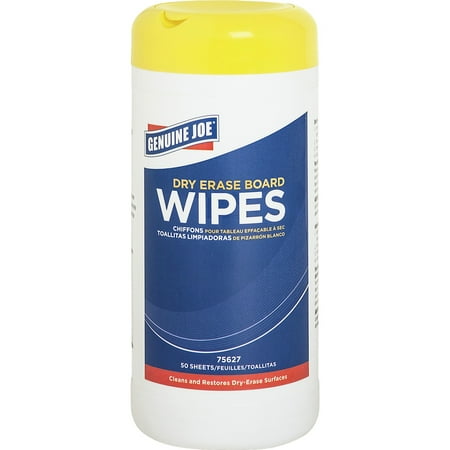 Dry Disposable Cloths - Genuine Joe, GJO75627, Dry Erase Board Cleaning Wipes, 1 / Each, White