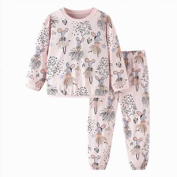 Gerichy Toddler Girl Pajamas Sets Long Sleeve Cotton Pajamas Baby Girls Clothes PJs Two Piece Kids Jammies Loungewear 2T-12T