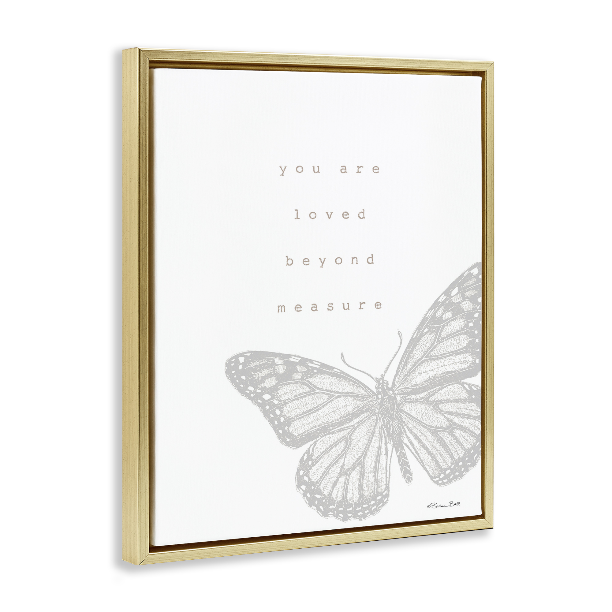 Stupell Industries Loved Beyond Measure Animals & Insects Painting Gold Floater Framed Art Print Wall Art, 25 x 31
